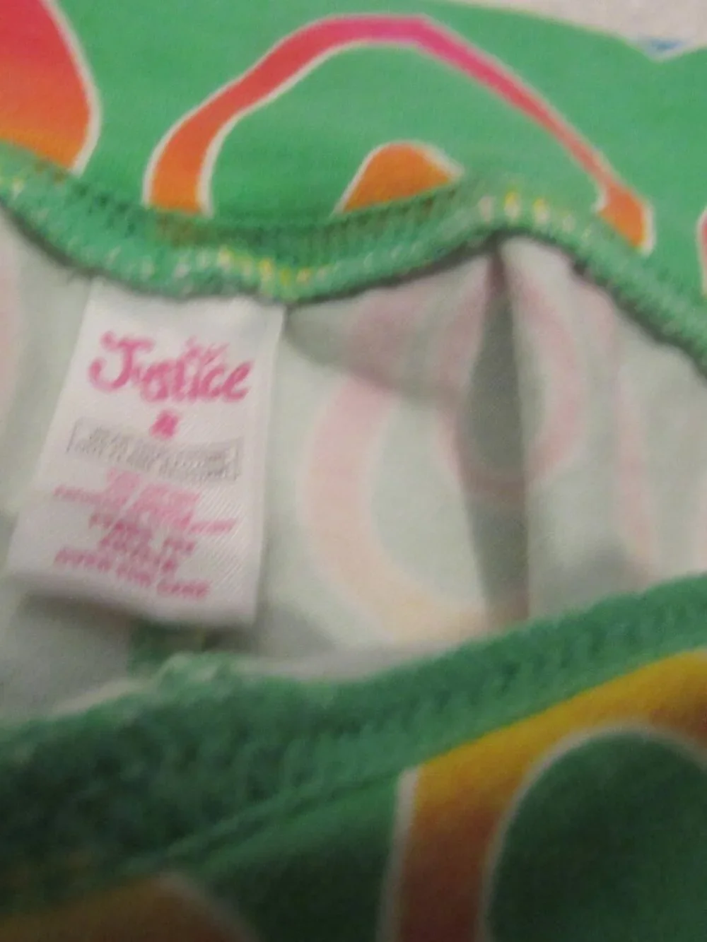 Justice Green Hearts Capri Pajama Bottoms Size 8 USED
